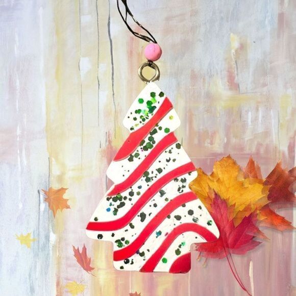 DOUBLE Sided Little Debbie Christmas Cake Large Car Freshie, Lick Me All Over - Picture 1 of 3